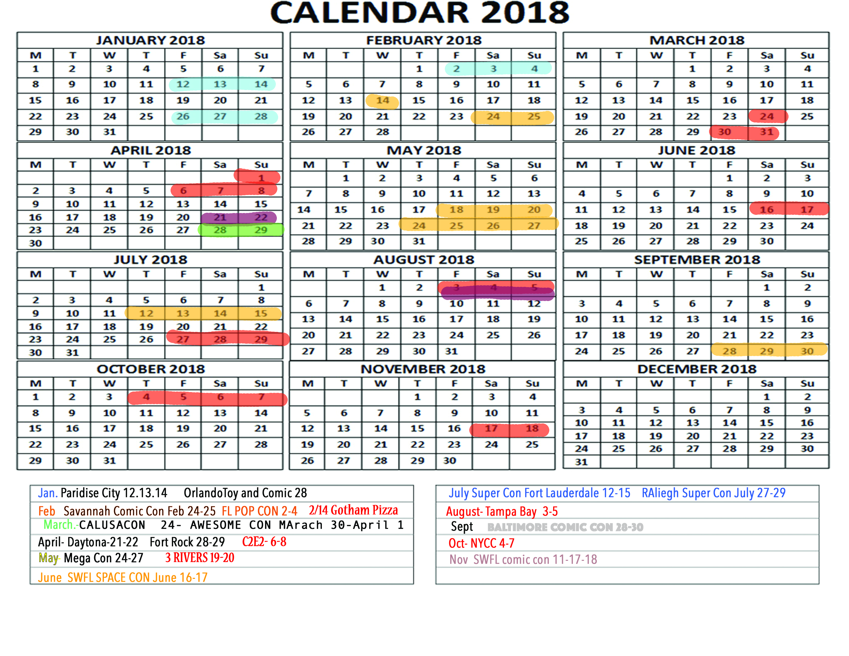 Apparence Calander